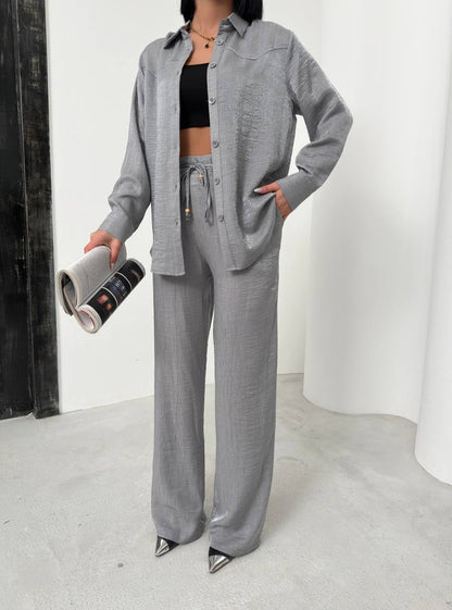 Chic Button-Up Two-Piece Set - TK00071