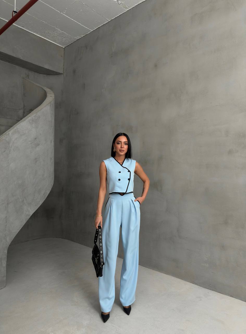 Chic Contrast Two-Piece Set - TK00075