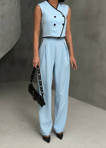 Chic Contrast Two-Piece Set - TK00075
