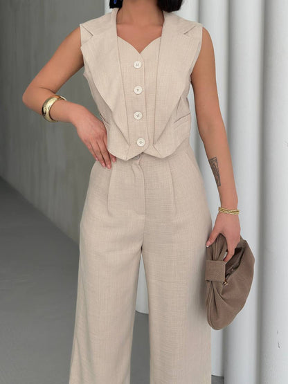 Linen Elegance Two-Piece Set -TK00085