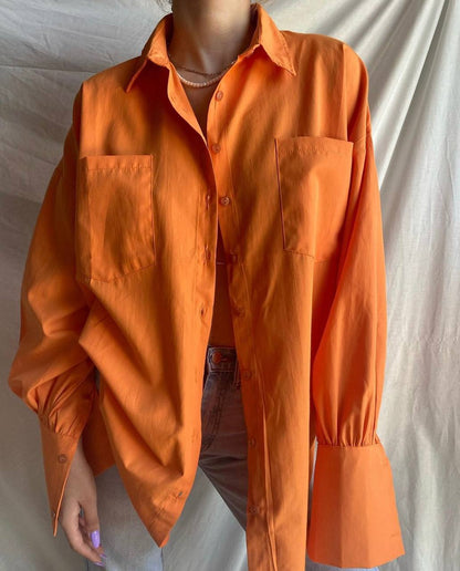 Casual oversize linen shirt - G00030