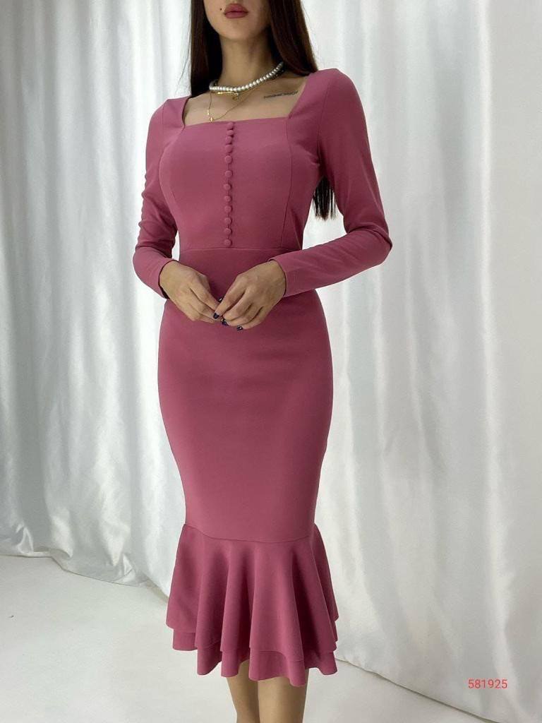Button Detail Fish Dress - 00025