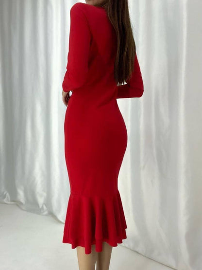 Button Detail Fish Dress - 00025